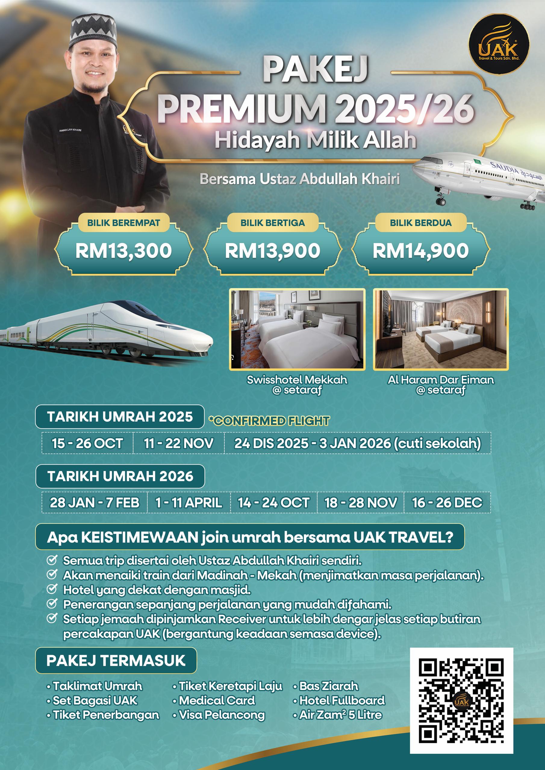 Pakej umrah uak travel ustaz abdullah khairi